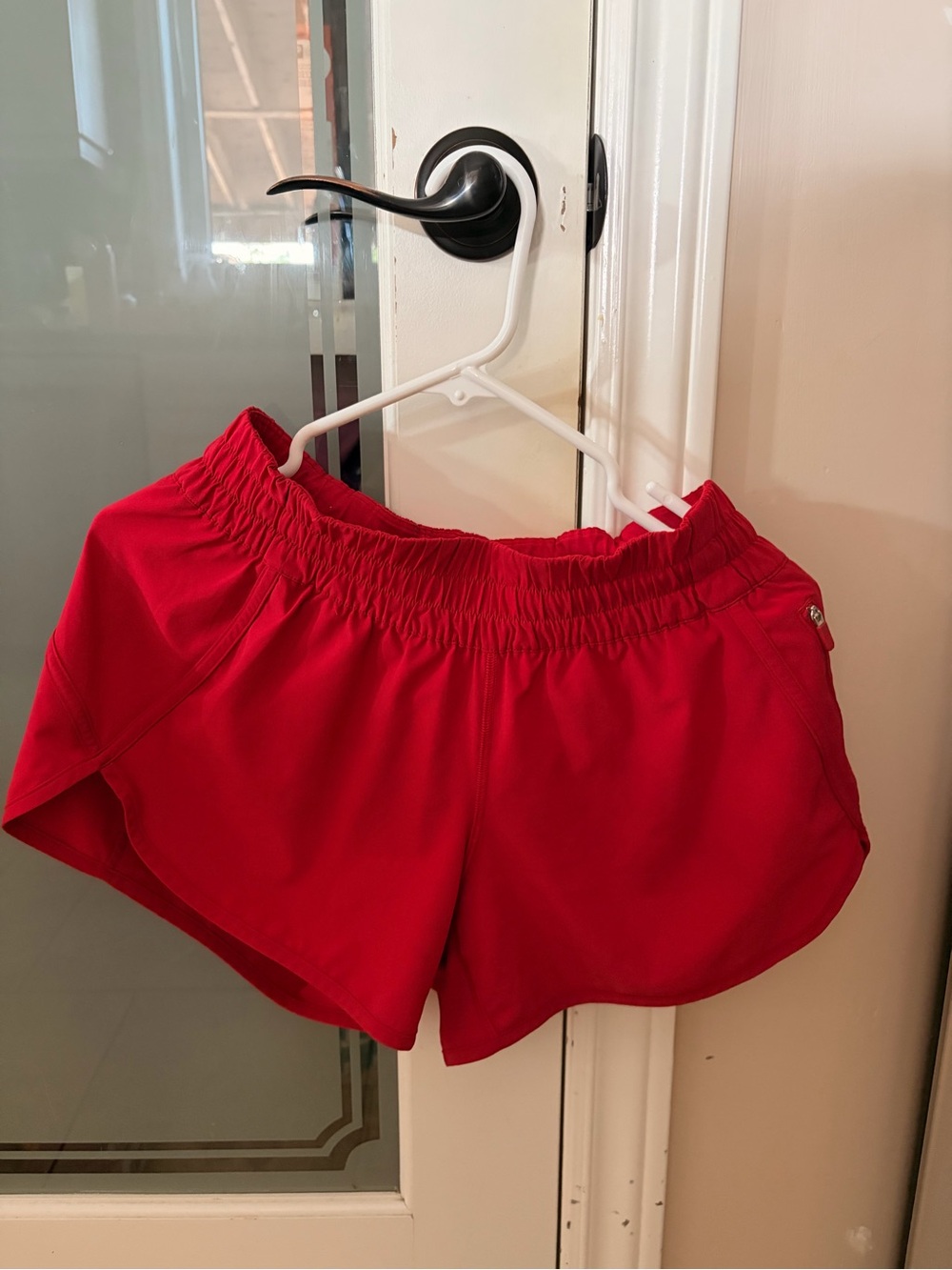 Deep red Lululemon speed Up shorts